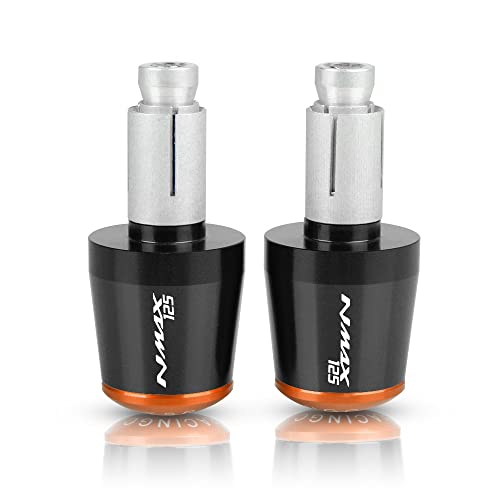 Für NMAX 125 NMAX125 2015-2019 2016 2017 2018 Motorrad CNC Aluminium Griffe Lenker Griff Enden Stecker Abdeckkappe Ausgewogene Stecker Griffteile(Orange) von XZGFZHY