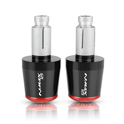 Für NMAX 125 NMAX125 2015-2019 2016 2017 2018 Motorrad CNC Aluminium Griffe Lenker Griff Enden Stecker Abdeckkappe Ausgewogene Stecker Griffteile(Rot) von XZGFZHY