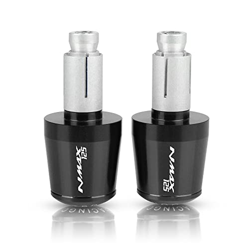 Für NMAX 125 NMAX125 2015-2019 2016 2017 2018 Motorrad CNC Aluminium Griffe Lenker Griff Enden Stecker Abdeckkappe Ausgewogene Stecker Griffteile(Schwarz) von XZGFZHY