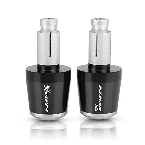 Für NMAX 125 NMAX125 2015-2019 2016 2017 2018 Motorrad CNC Aluminium Griffe Lenker Griff Enden Stecker Abdeckkappe Ausgewogene Stecker Griffteile(Silber) von XZGFZHY