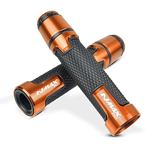 Für NMAX 150 NMAX125 N MAX N-MAX150 2015-2018 2016 2017 Motorrad Lenkergriffe Rutschfeste Gummigriffe Lenkerenden CNC Aluminium 7/8" 22mm Griffteile(Orange) von XZGFZHY
