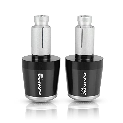 Für NMAX 155 NMAX155 N-MAX 155 2015 2016 2017 2018 2019 Motorrad CNC Aluminium Griffe Lenker Griff Enden Stecker Abdeckkappe Ausgewogene Stecker Griffteile(Silber) von XZGFZHY