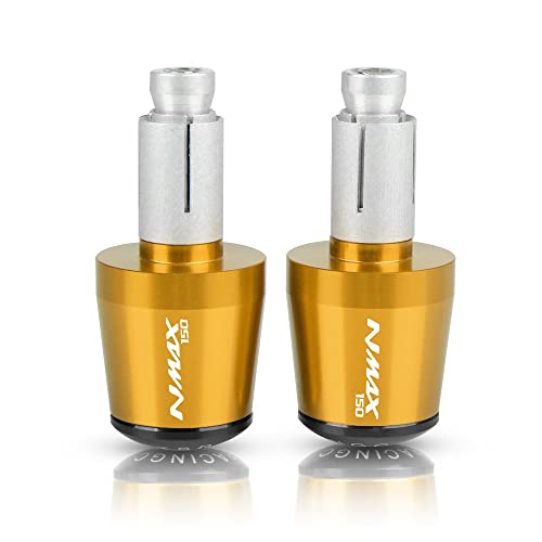 Für NMAX N-MAX NMAX 150 NMAX150 2015-2019 2018 Motorrad CNC Aluminium Griffe Lenker Griff Enden Stecker Abdeckkappe Ausgewogene Stecker Griffteile(Gold) von XZGFZHY