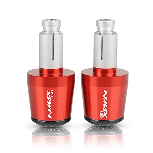 Für NMAX N-MAX NMAX 150 NMAX150 2015-2019 2018 Motorrad CNC Aluminium Griffe Lenker Griff Enden Stecker Abdeckkappe Ausgewogene Stecker Griffteile(Rot) von XZGFZHY