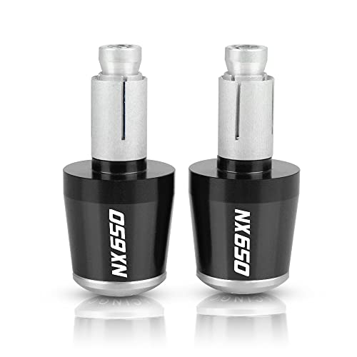 Für NX650 Dominator NX650 1988-1996 1989 1990 1991 Motorrad CNC Aluminium Griffe Lenker Griff Enden Stecker Abdeckkappe Ausgewogene Stecker Griffteile(Silber) von XZGFZHY
