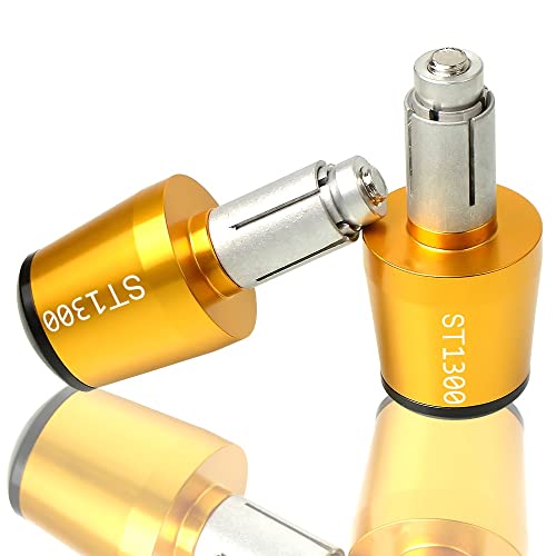 Für ST1300 ST 1300 ST1300A ST1300 Motorrad CNC Aluminium Griffe Lenker Griff Enden Stecker Abdeckkappe Ausgewogene Stecker Griffteile(Gold) von XZGFZHY