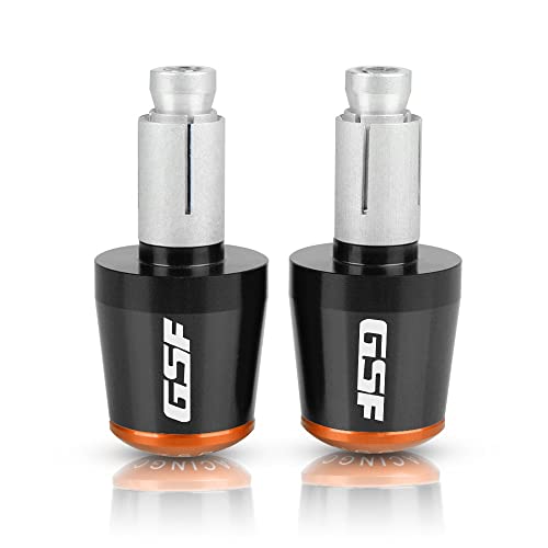 Für Suzuki BANDIT GSF 1250S 1250 1200 250 400 650 GSX650F Motorrad CNC Aluminium Griffe Lenker Griff Enden Stecker Abdeckkappe Ausgewogene Stecker Griffteile(Orange) von XZGFZHY