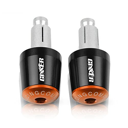 Für Suzuki GIXXER 150 155 250 150SF 250SF Motorradgriffe Lenkergriffenden Stecker Abdeckkappe Ausgewogene Stecker CNC Aluminium Griffteile(Orange) von XZGFZHY