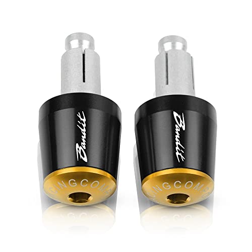 Für Suzuki GSF 250 400 1200 1250 600 600S 650 650S 650N Motorradgriffe Lenkergriffenden Stecker Abdeckkappe Ausgewogene CNC Aluminium Griffteile(Gold) von XZGFZHY