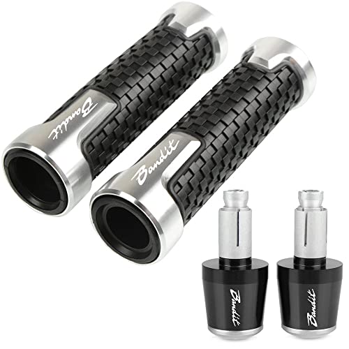 Für Suzuki GSF 250 400 650 600 SN 1250 BANDIT GSF1250 GSF650 GSF600 Motorrad Lenker Handgriffe Rutschfeste Lenkerkappenenden Stecker CNC Aluminium Zubehör Griffteile(Silber) von XZGFZHY
