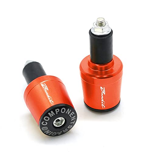 Für Suzuki GSF 250 600 600S 650 650S 650N 1200 1250 Bandit Motorrad Universal CNC Lenkergriffe Lenkergriffenden Abdeckkappe Ausgewogene Stecker Griffteile(Orange) von XZGFZHY