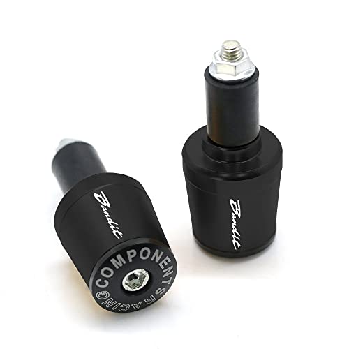 Für Suzuki GSF 250 600 600S 650 650S 650N 1200 1250 Bandit Motorrad Universal CNC Lenkergriffe Lenkergriffenden Abdeckkappe Ausgewogene Stecker Griffteile(Schwarz) von XZGFZHY