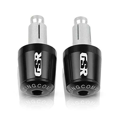 Für Suzuki GSR 600 400 750 GSR750 GSR600 GSR400 Motorradgriffe Lenkergriffenden Stecker Abdeckkappe Ausgewogene CNC Aluminium Griffteile(Schwarz) von XZGFZHY