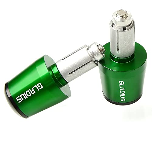 Für Suzuki Gladius SFV650 GSR400 GSR600 SV400 SV650 SV1000 Motorrad CNC Aluminium Griffe Lenker Griffenden Stecker Abdeckkappe Ausgewogene Stecker Griffteile(Grün) von XZGFZHY