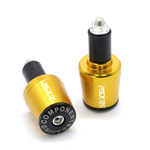 Für Suzuki MSX125 GSR600 GSXR600 GSR750 SV650 Motorrad Universal CNC Lenkergriffe Lenkergriffenden Abdeckkappe Ausgewogene Stecker Griffteile(Gold) von XZGFZHY