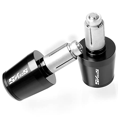 Für Suzuki SV650 SV650S SV 650 CNC Mit SV650 Motorrad CNC Aluminium Griffe Lenker Griffenden Stecker Abdeckkappe Ausgewogene Stecker Griffteile(Schwarz) von XZGFZHY