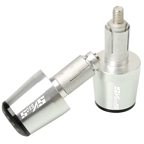 Für Suzuki SV650 SV650S SV 650 CNC Mit SV650 Motorrad CNC Aluminium Griffe Lenker Griffenden Stecker Abdeckkappe Ausgewogene Stecker Griffteile(Silber) von XZGFZHY