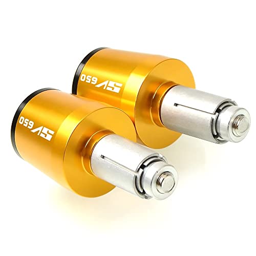 Für Suzuki SV650 SV650S SV650X Motorradgriffe Lenkergriffenden Stecker Abdeckkappe Ausgewogene CNC Aluminium Griffteile(Gold) von XZGFZHY