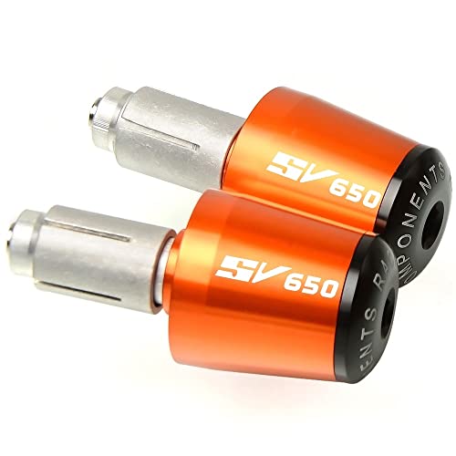 Für Suzuki SV650 SV650S SV650X Motorradgriffe Lenkergriffenden Stecker Abdeckkappe Ausgewogene CNC Aluminium Griffteile(Orange) von XZGFZHY