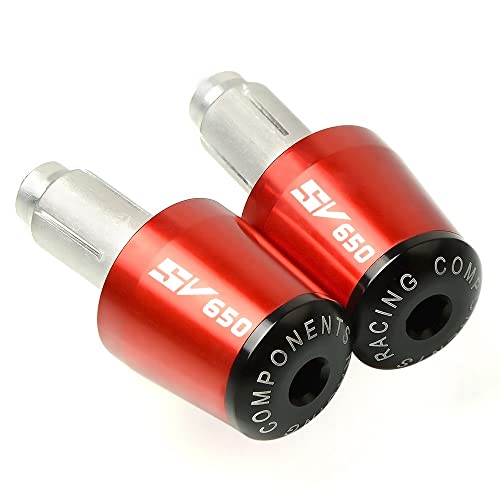 Für Suzuki SV650 SV650S SV650X Motorradgriffe Lenkergriffenden Stecker Abdeckkappe Ausgewogene CNC Aluminium Griffteile(Rot) von XZGFZHY
