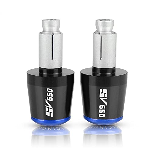 Für Suzuki SV650 SV650X 1999 2017-2022 Motorrad CNC Aluminium Griffe Lenker Griff Enden Stecker Abdeckkappe Ausgewogene Stecker Griffteile(Blau) von XZGFZHY