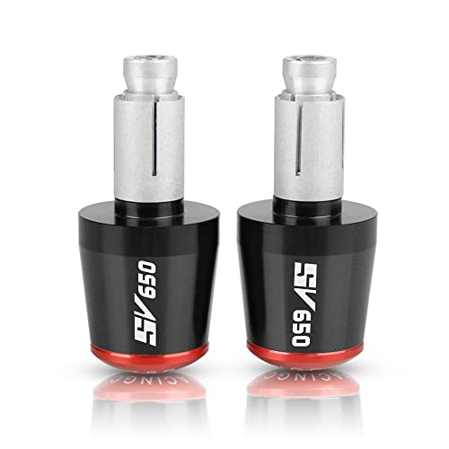 Für Suzuki SV650 SV650X 1999 2017-2022 Motorrad CNC Aluminium Griffe Lenker Griff Enden Stecker Abdeckkappe Ausgewogene Stecker Griffteile(Rot) von XZGFZHY