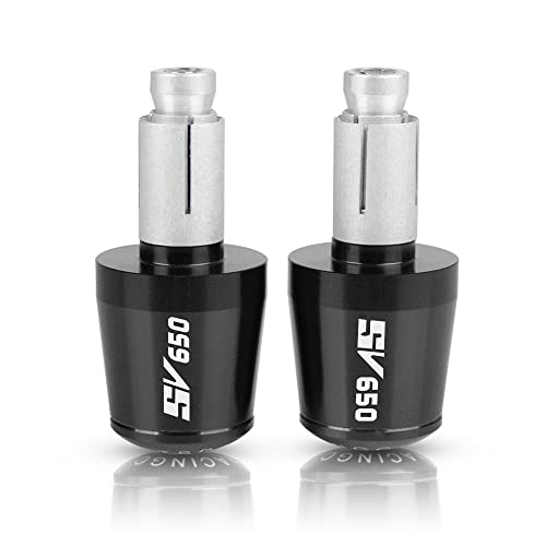 Für Suzuki SV650 SV650X 1999 2017-2022 Motorrad CNC Aluminium Griffe Lenker Griff Enden Stecker Abdeckkappe Ausgewogene Stecker Griffteile(Schwarz) von XZGFZHY