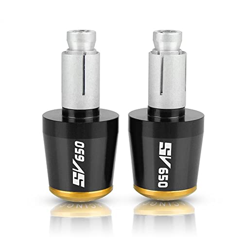 Für Suzuki SV650 SV650X 2016-2021 SV 650 X 2018 2019 2020 2021 Motorrad CNC Aluminium Griffe Lenker Griff Enden Stecker Abdeckkappe Ausgewogene Stecker Griffteile(Gold) von XZGFZHY
