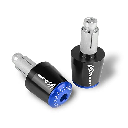 Für Suzuki V-Strom 250 DL250 2017-2020 DL650 DL1000 VStrom 650 1000 1050 1050XT Motorrad CNC Griffe Lenker Griffenden Stecker Abdeckkappe Ausgewogene Stecker Griffteile(Blau) von XZGFZHY