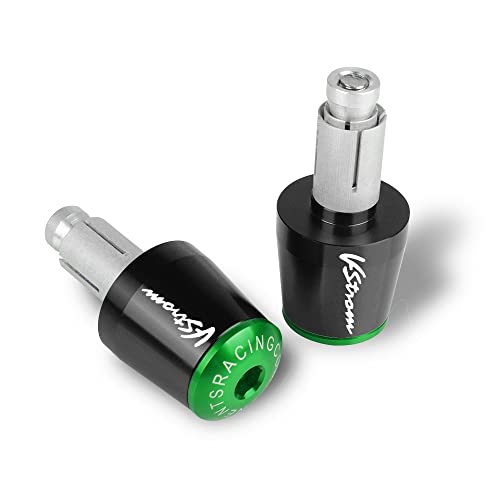 Für Suzuki V-Strom 250 DL250 2017-2020 DL650 DL1000 VStrom 650 1000 1050 1050XT Motorrad CNC Griffe Lenker Griffenden Stecker Abdeckkappe Ausgewogene Stecker Griffteile(Grün) von XZGFZHY