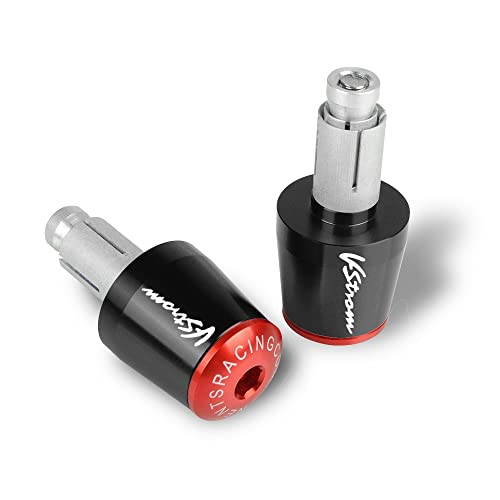 Für Suzuki V-Strom 250 DL250 2017-2020 DL650 DL1000 VStrom 650 1000 1050 1050XT Motorrad CNC Griffe Lenker Griffenden Stecker Abdeckkappe Ausgewogene Stecker Griffteile(Rot) von XZGFZHY