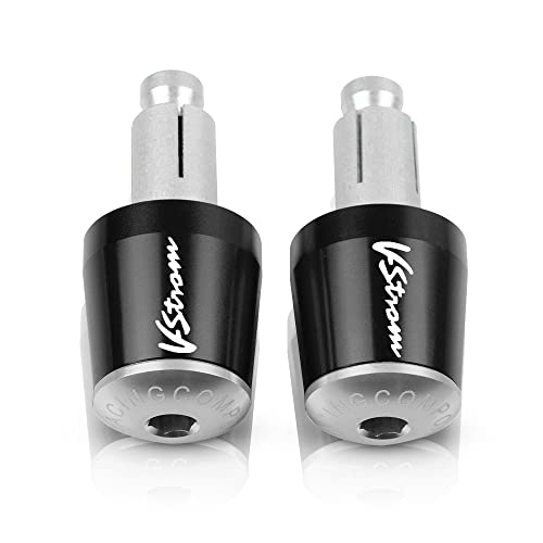 Für Suzuki V-Strom 250 DL250 2017-2020 DL650 DL1000 VStrom 650 1000 1050 1050XT Motorrad CNC Griffe Lenker Griffenden Stecker Abdeckkappe Ausgewogene Stecker Griffteile(Silber) von XZGFZHY