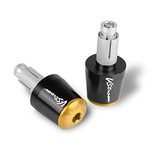 Für Suzuki V-Strom 650/XT 1000/XT 1050XT VStrom DL650 DL1000 DL250 Motorrad CNC Aluminium Griffe Lenker Griffenden Stecker Abdeckkappe Ausgewogene Stecker Griffteile(Gold) von XZGFZHY