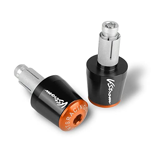 Für Suzuki V-Strom 650/XT 1000/XT 1050XT VStrom DL650 DL1000 DL250 Motorrad CNC Aluminium Griffe Lenker Griffenden Stecker Abdeckkappe Ausgewogene Stecker Griffteile(Orange) von XZGFZHY