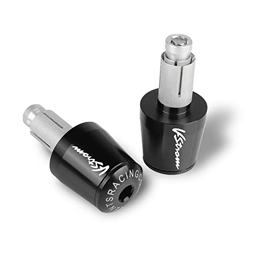 Für Suzuki V-Strom 650/XT 1000/XT 1050XT VStrom DL650 DL1000 DL250 Motorrad CNC Aluminium Griffe Lenker Griffenden Stecker Abdeckkappe Ausgewogene Stecker Griffteile(Schwarz) von XZGFZHY