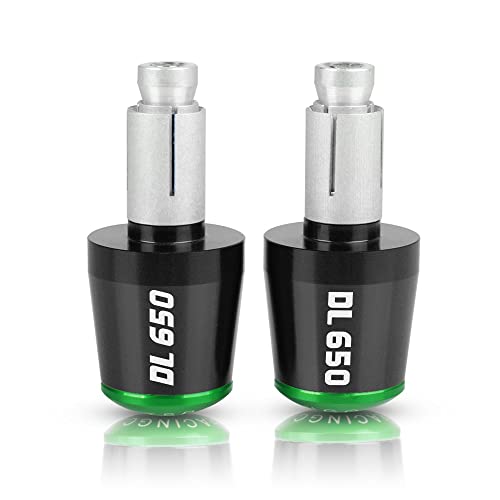 Für Suzuki V-Strom V-STROM 650 DL 650 2012-2017 2018 2019 Motorrad CNC Aluminium Griffe Lenker Griffenden Stecker Abdeckkappe Ausgewogene Stecker Griffteile(Grün) von XZGFZHY