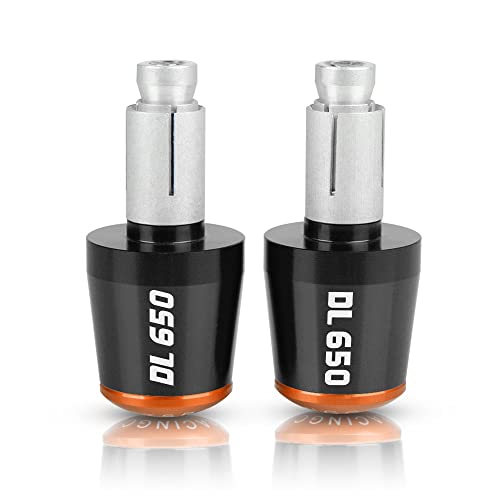 Für Suzuki V-Strom V-STROM 650 DL 650 2012-2017 2018 2019 Motorrad CNC Aluminium Griffe Lenker Griffenden Stecker Abdeckkappe Ausgewogene Stecker Griffteile(Orange) von XZGFZHY