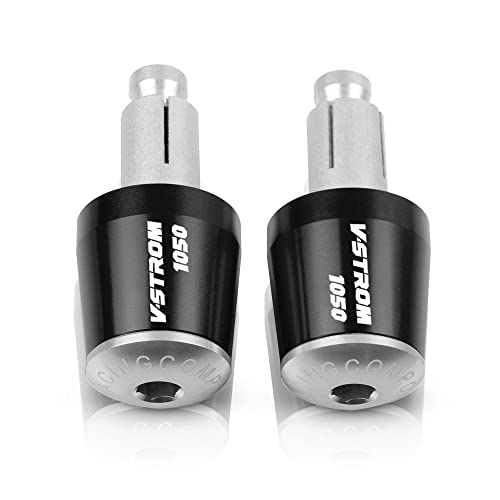 Für Suzuki VStrom V-Strom 1050 2020 2021 V-Strom1050 DL1050XT Motorrad CNC Aluminium Griffe Lenker Griffenden Stecker Abdeckkappe Ausgewogene Stecker Griffteile(Silber) von XZGFZHY