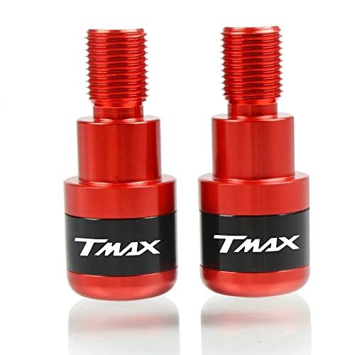 Für T-MAX 530 TMAX 500 XMAX 400 250 125 YP 400 MAJESTY Motorradgriffe Lenkergriffenden Stecker Abdeckkappe Ausgewogene Stecker CNC Aluminium Griffteile(Rot) von XZGFZHY