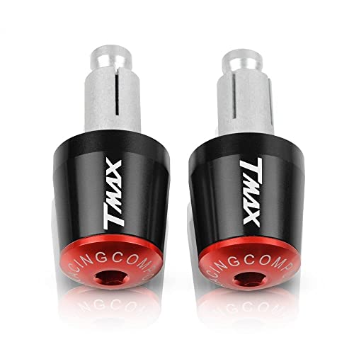 Für TMAX530 TMAX500 T MAX T-MAX 530 500 2008-2017 2016 Motorrad CNC Aluminium Griffe Lenker Griffenden Stecker Abdeckkappe Ausgewogene Stecker Griffteile(Rot) von XZGFZHY