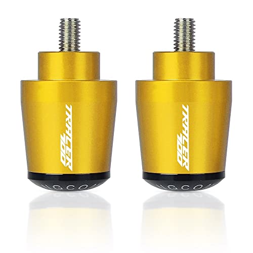 Für TRACER 700 2016 2017 2018 2019-2020 Motorradgriffe Lenkergriffenden Stecker Abdeckkappe Ausgewogene Stecker CNC Aluminium Griffteile(Gold) von XZGFZHY