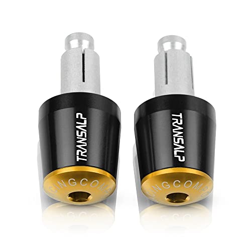 Für TRANSALP 600VK/VL Motorradgriffe Lenkergriffenden Stecker Abdeckkappe Ausgewogene Stecker CNC Aluminium Griffteile(Gold) von XZGFZHY