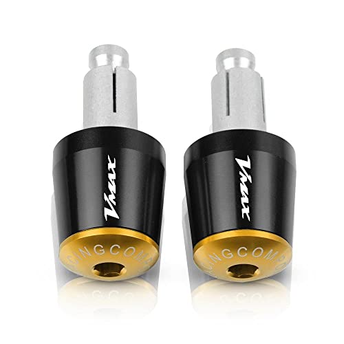Für V-MAX VMAX 1200 V-MAX1200 VMAX1200 1985-2017 2016 Motorradgriffe Lenkergriffenden Stecker Abdeckkappe Ausgewogene Stecker CNC Aluminium Griffteile(Gold) von XZGFZHY