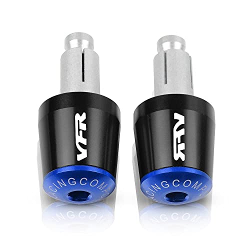 Für VFR 400 750 800 800F 1200F 1200X Crosstourer 1200 Motorradgriffe Lenker Griffenden Stecker Abdeckkappe Ausgewogene Stecker CNC Aluminium Griffteile(Blau) von XZGFZHY