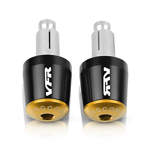 Für VFR 400 750 800 800F 1200F 1200X Crosstourer 1200 Motorradgriffe Lenker Griffenden Stecker Abdeckkappe Ausgewogene Stecker CNC Aluminium Griffteile(Gold) von XZGFZHY