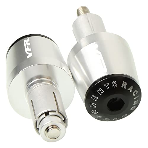 Für VFR800 VFR 800 VFR800F 2002-2017 2016 2015 2014 2013 Motorradgriffe Lenkergriffenden Stecker Abdeckkappe Ausgewogene Stecker CNC Aluminium Griffteile(Silber) von XZGFZHY