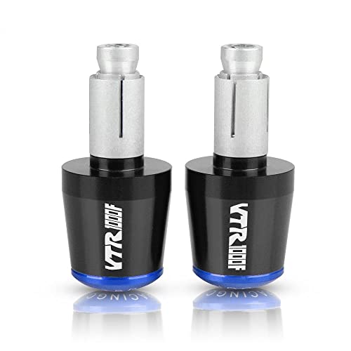 Für VTR1000F FIRESTORM VTR1000 VTR 1000 F 1998-2005 Motorrad CNC Aluminium Griffe Lenker Griff Enden Stecker Abdeckkappe Ausgewogene Stecker Griffteile(Blau) von XZGFZHY
