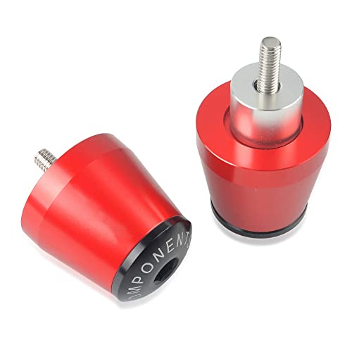 Für Vespa GT GTS GTV 60 125 150 200 250 300 300ie Motorradgriffe Lenkergriffenden Stecker Abdeckkappe Ausgewogene Stecker CNC Aluminium Griffteile(Rot) von XZGFZHY