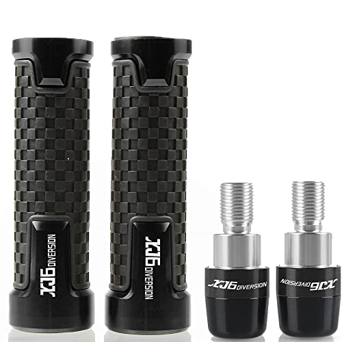 Für XJ6N/XJ6DIVERSION 2009-2015 2010 2012 2014 Motorrad Lenker Handgriffe Anti Skid Lenker Kappenenden Stecker CNC Aluminium Zubehör Griffteile(Schwarz) von XZGFZHY