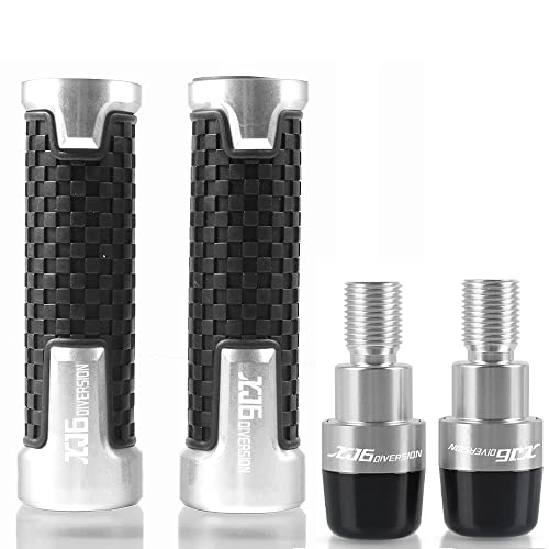 Für XJ6N/XJ6DIVERSION 2009-2015 2010 2012 2014 Motorrad Lenker Handgriffe Anti Skid Lenker Kappenenden Stecker CNC Aluminium Zubehör Griffteile(Silber) von XZGFZHY